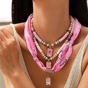 Boho beaded necklace #1597